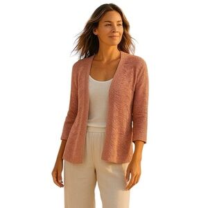 Jana Large Elbow Length Knit Lightweight Cardigan Coastal Grandma Layering